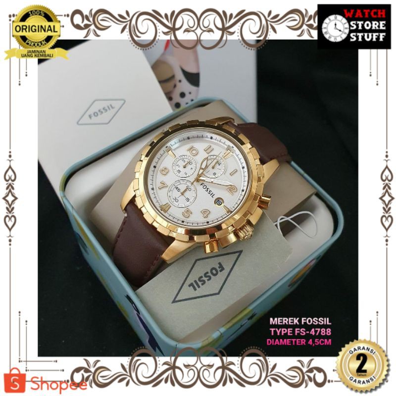 JAM TANGAN PRIA WANITA | RANTAI | KULIT | KARET | MURAH | PRIA F0*SIL FS 4788 ORIGINAL