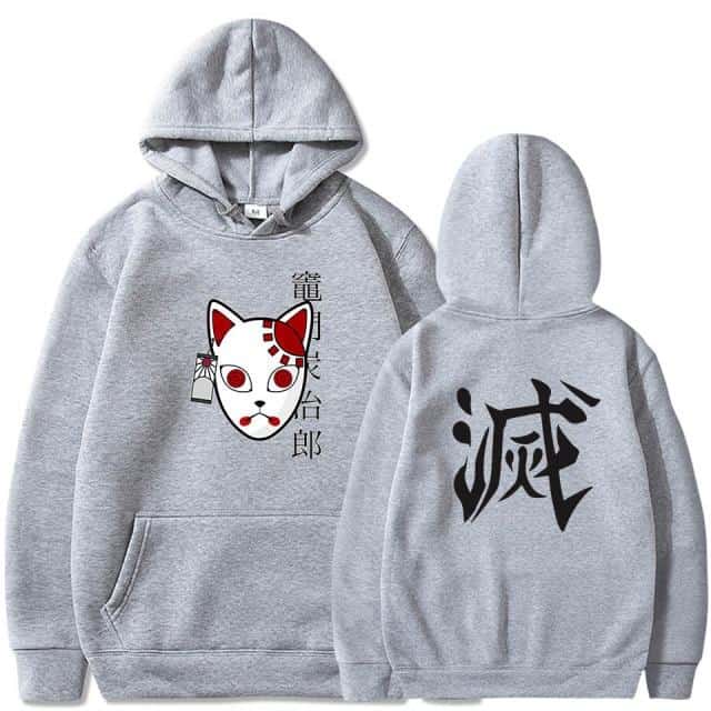 Sweater Anime DEMON SLAYER Oblong / Hoodie TANJIRO MASK Jumper Pria Wanita Size S M L XL XXL XXXL