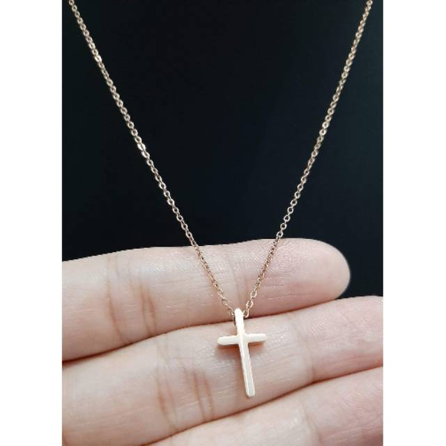 Kalung Salib Kecil Titanium
