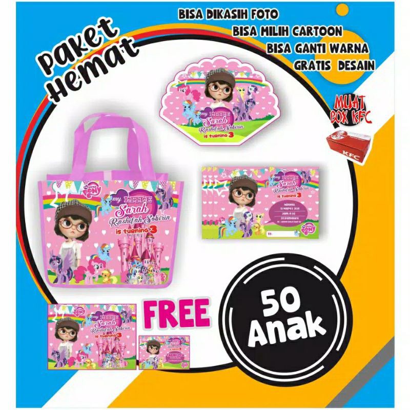 

paket Tas Ultah Custom - CUSTOM PELANGGAN FREE DESIGN