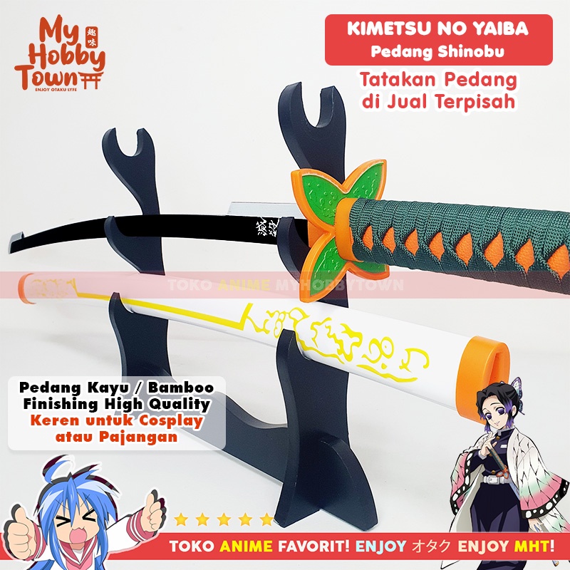 Replika Pedang Bambu Nichirin Demon Slayer Kimetsu no Yaiba Shinobu Kocho Cosplay Property