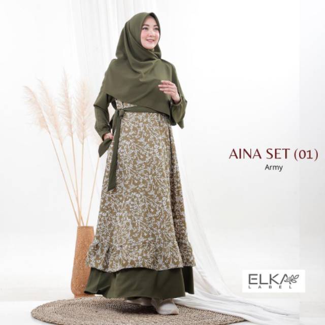 Aina Set Dengan khimar  01 Original by elkalabel