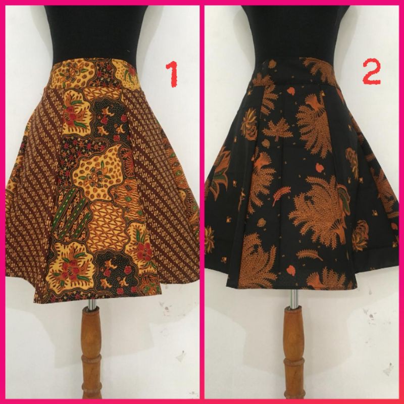 Rok batik pendek katun motif mix kombinasi campur kekinian Rok batik pendek katun motif mix kombinasi campur kekinian
