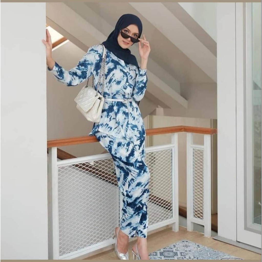 1KG MUAT 4SET | TIE DYE DAILY BASIC SET ONESET RAYON PREMIUM ATASAN CELANA HITS SELEBGRAM FASHION