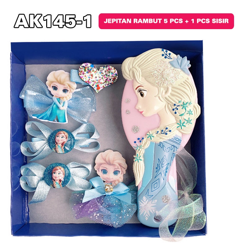 SET SISIR RAMBUT AKSESORIS JEPIT RAMBUT ANAK PEREMPUAN MOTIF ELSA FROZEN HIASAN RAMBUT AK145