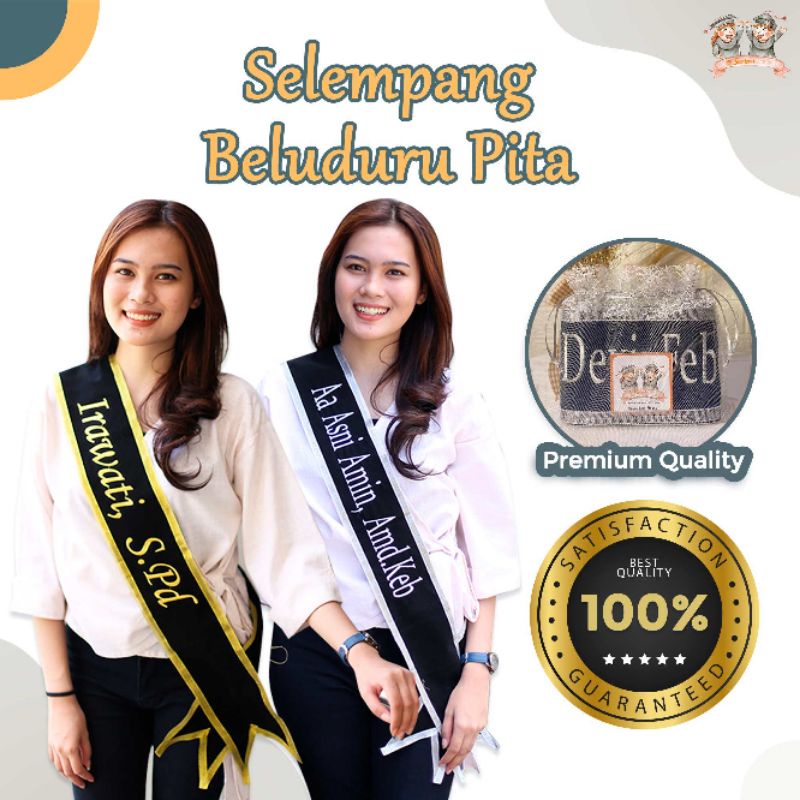 Custom Salempang Wisuda Pita / Selempang Beludru Bordir / Selempang Wisuda Pita Bordir Selempang / B