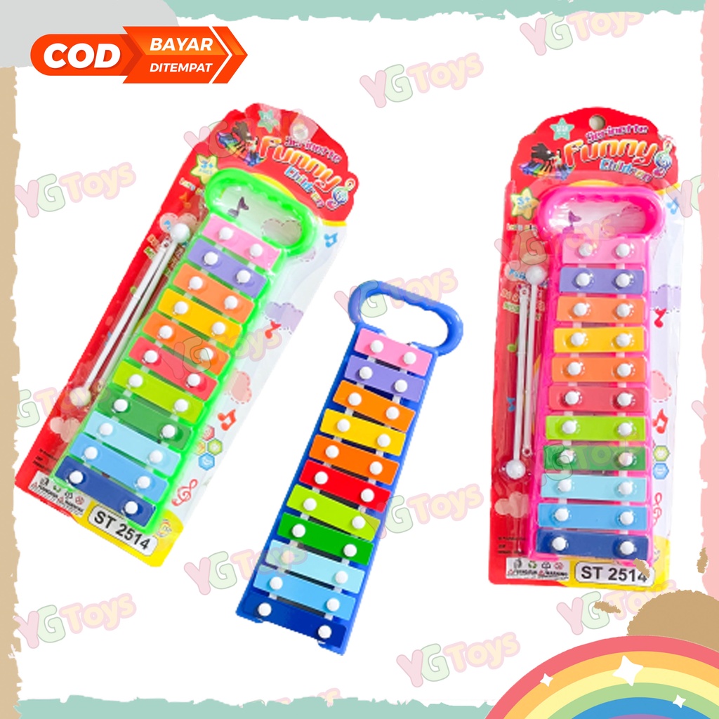 YGtoys Mainan Alat Musik Pukul Xylophone Anak Kids Music Toy Gamblang Edukasi Xilophone Kolintang Kulintang