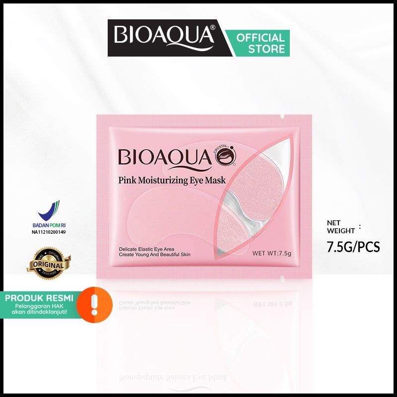 [ORI] 1Pcs Bioaqua Moisturizing Eye Mask Mengandung Sodium Hyaluronate untuk Menambah Kelembapan Kulit Area Mata