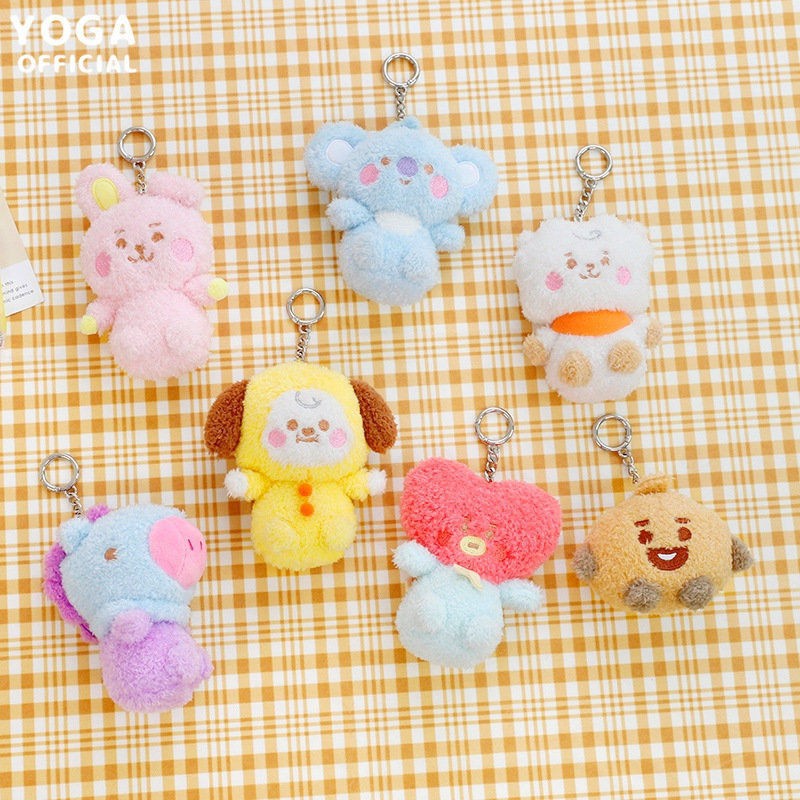 1pc Gantungan Kunci Boneka Plush BT21 Cooky Mang Chimmy Mini Gaya Korea