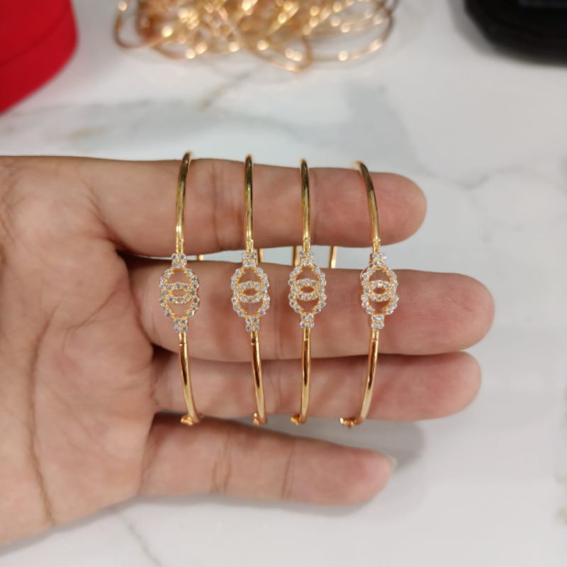 Gelang Pipa fashion mata2, Perak 925, Sepuh Emas Rosegold