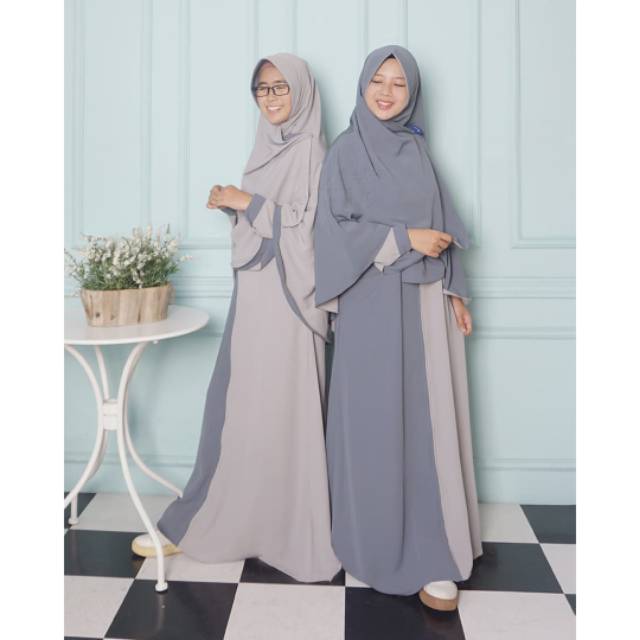 20 Ide Model  Gamis  Dua  Warna  The Fashion Eggplant