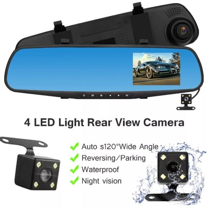 Kamera Mobil Kaca Spion 2 Kamera - Dvr Mobil Kaca Spion Kms02