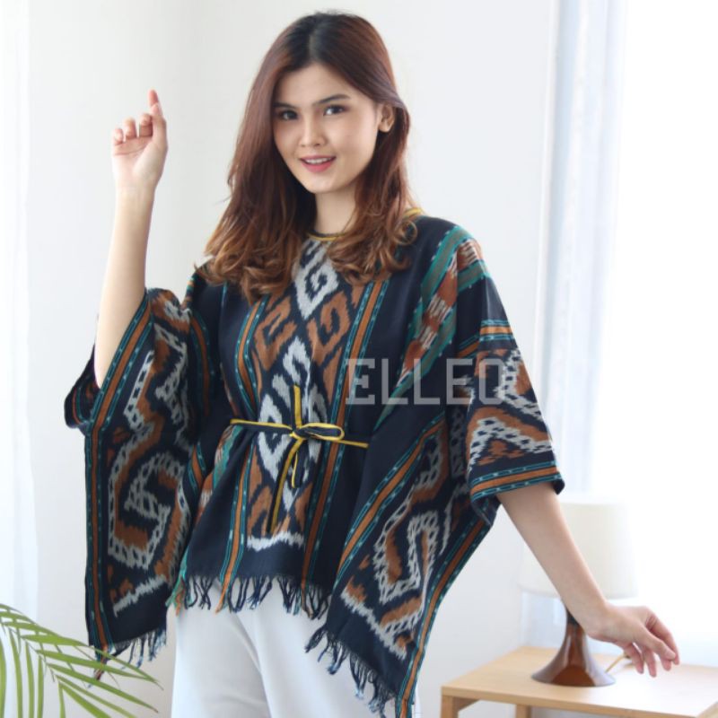 ELLEO BLOUSE TENUN 2 VARIAN BLUES CARDIGAN TENUN NAVY BROWN