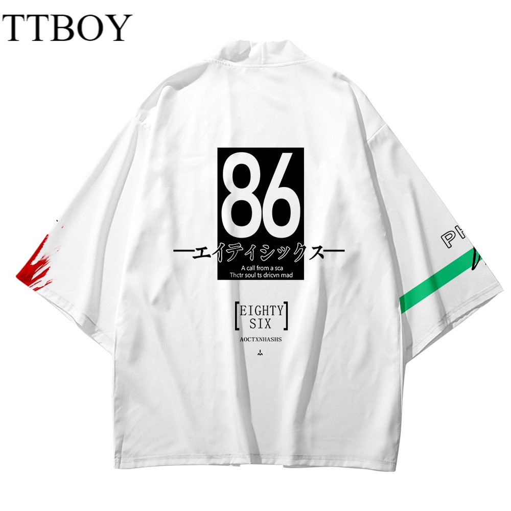 2022 COD New Fashion Japanese Cartoon Anime 86 Eighty-Six Outer Kimono Top for Women and Men Baju Ca