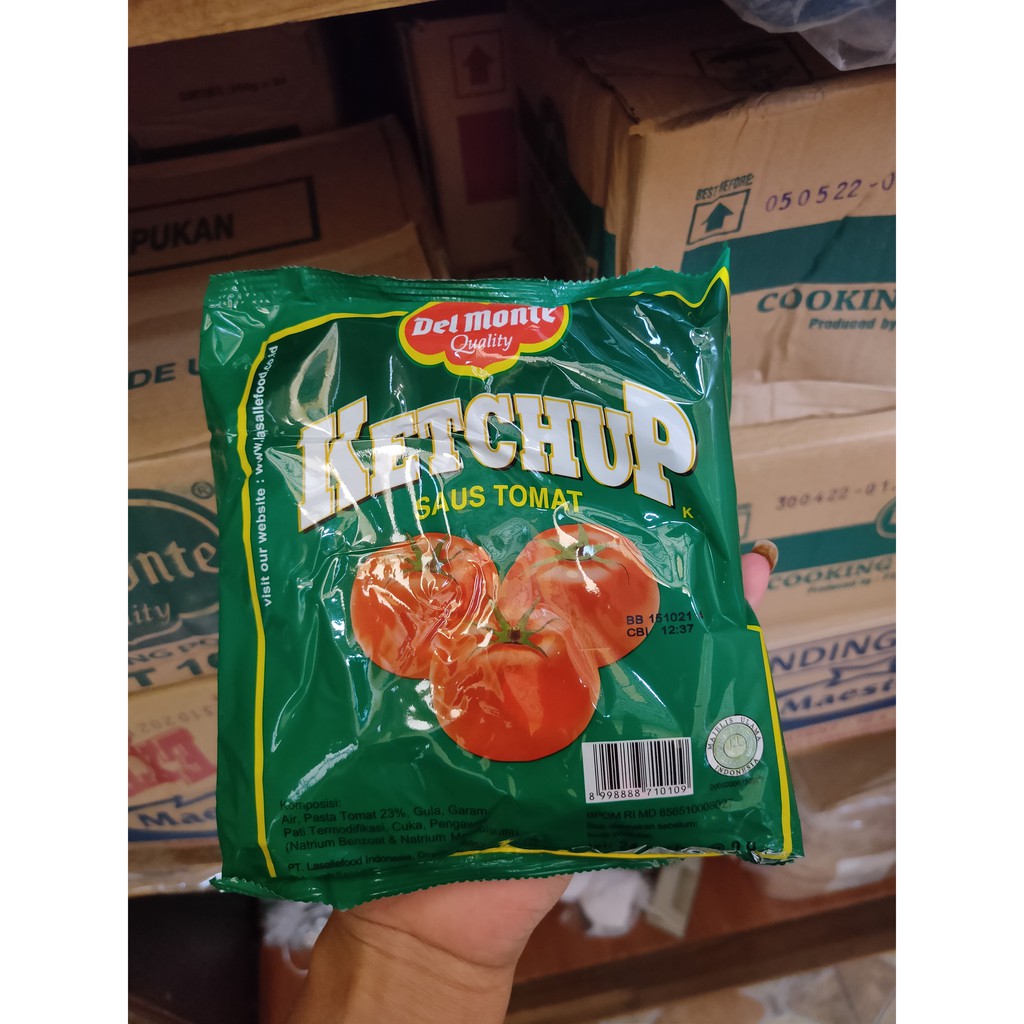 

delmonte ketchup saus tomat isi 24 sachet @9 gram