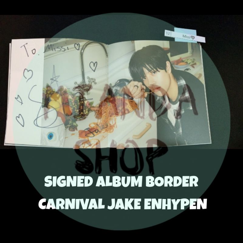 ALBUM SIGNED PAGE JAKE ENHYPEN OFFICIAL BERTANDA TANGAN BDC BORDER DAY CARNIVAL