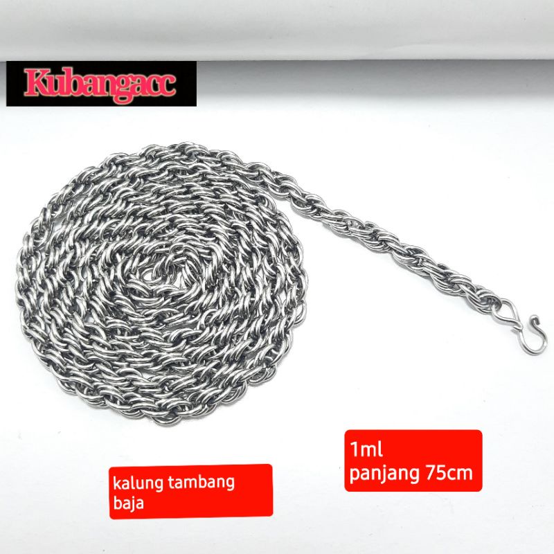 Kalung Baja Pria - Kalung Rantai Stanless Model Tambang Besar 1ML Rantai Kalung Baja