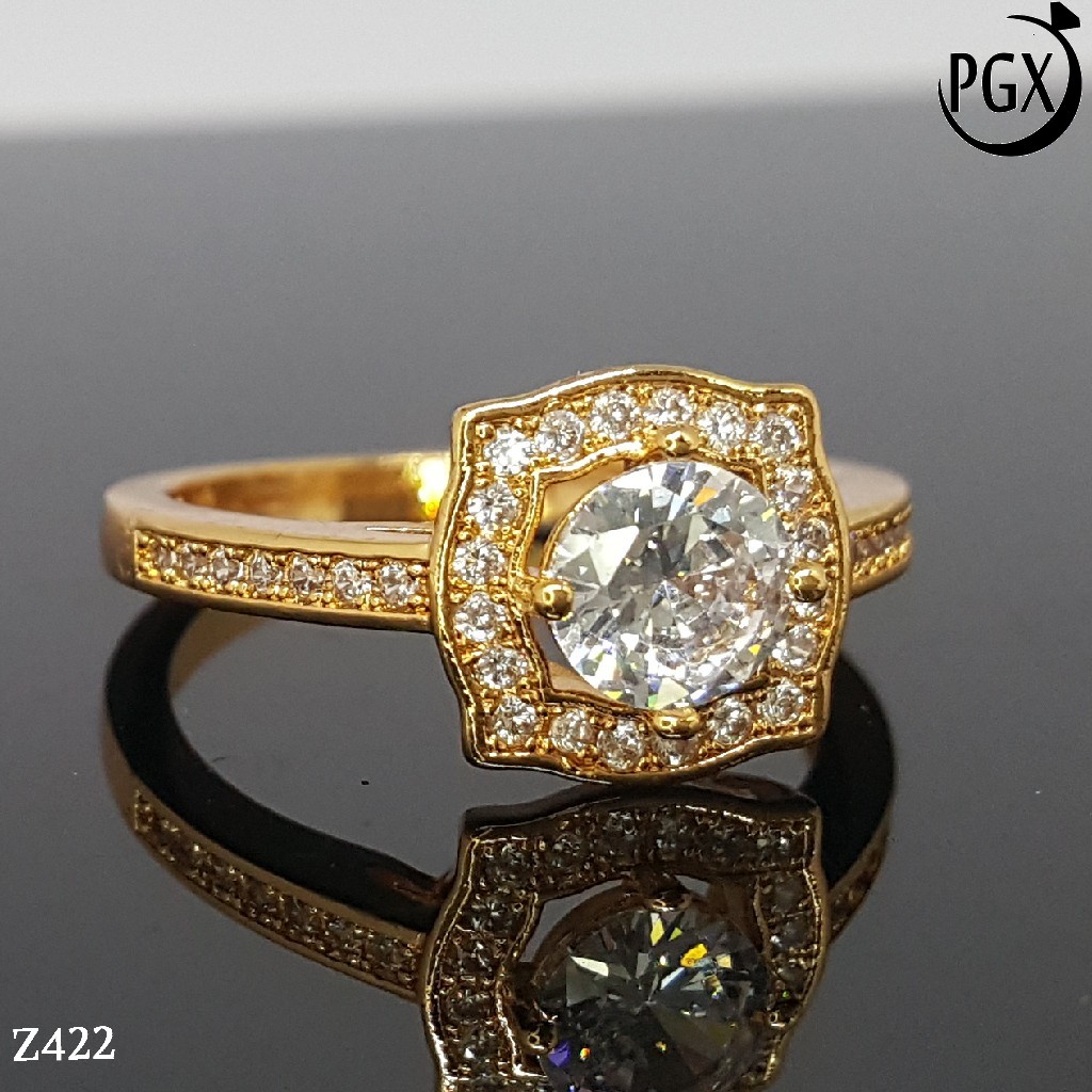 PGX Cincin Xuping Wanita Aksesoris Fashion Perhiasan Lapis Emas Premium - Z422