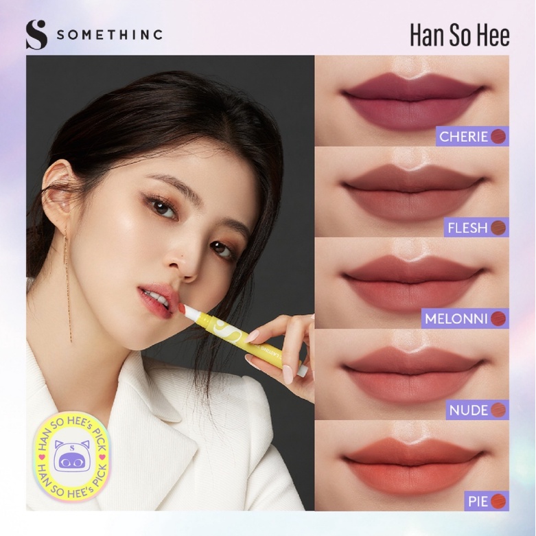 SOMETHINC Fabric Lasting Tint Lip Tint Lipstick  X SABRINA Care Blurry Mousse Make Up Han So Hee