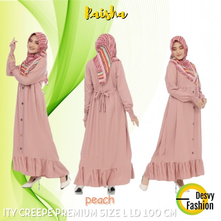 Baju Gamis Polos Simple Kekinian Model Terbaru 2021 RAISHA Dress Muslim Murah untuk Remaja