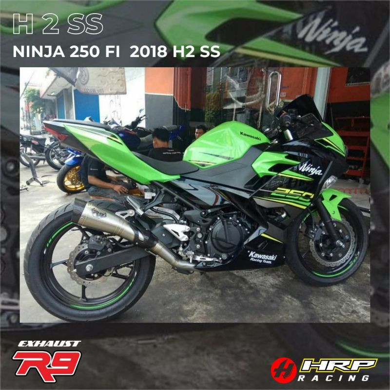 Knalpot R9 type H2 SS kawasaki Ninja250 2 silinder