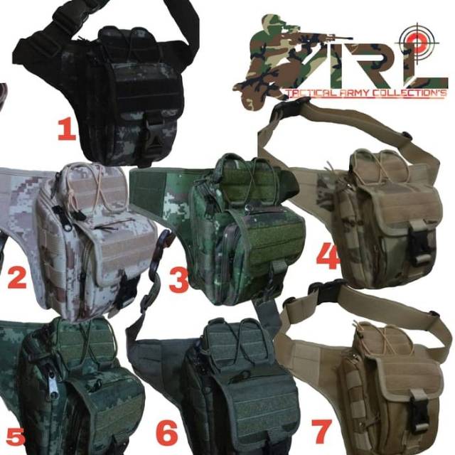 Tas pinggang selempang loreng army/ tas selendang waist bag miliatry tactical airsoft outdoor