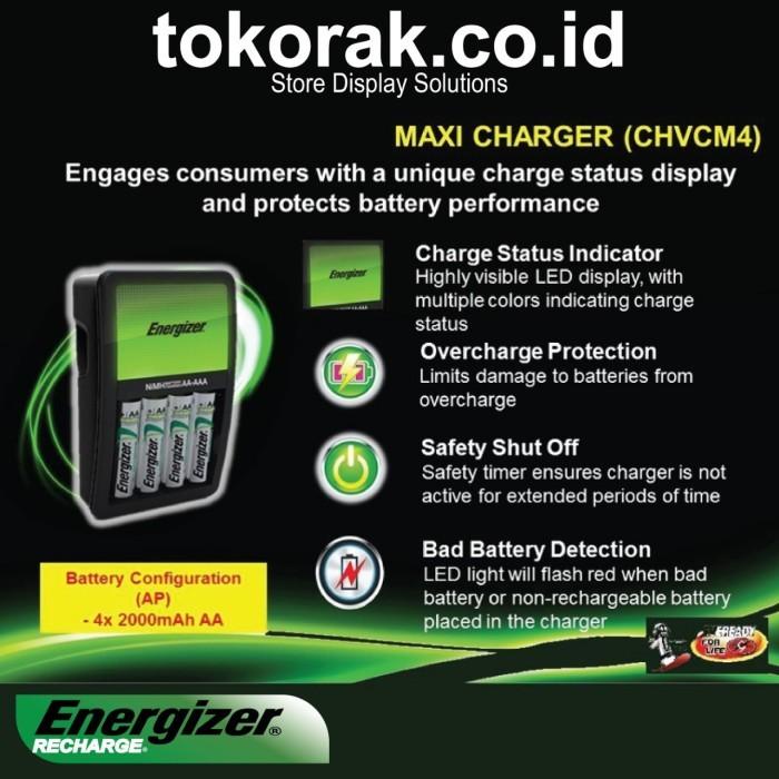 CHARGER BATERAI AA / AAA + 4 BATERAI AA 2000 MAH ENERGIZER MAXI