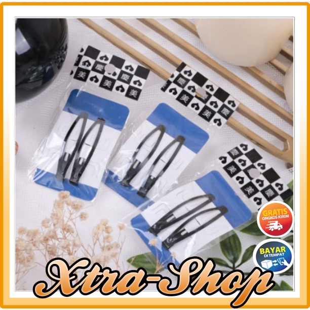 Jepitan TIKTOK ISI 2 BIRU/ Jepit Rambut Anak / Jepit Korea / Jepit Rambut Polos