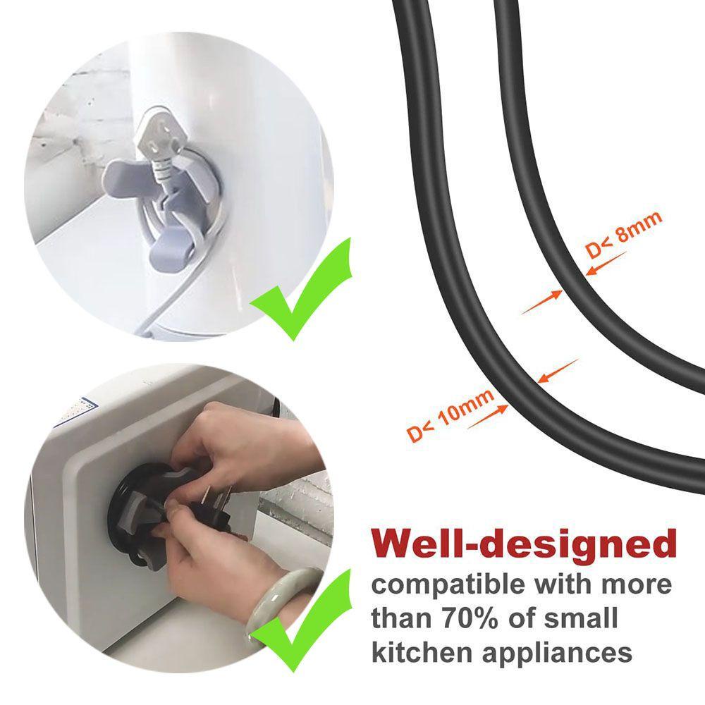 Solighter 2 Pak Winder Organizer Holder Kabel Desain Tiga Daun Untuk Air Fryer