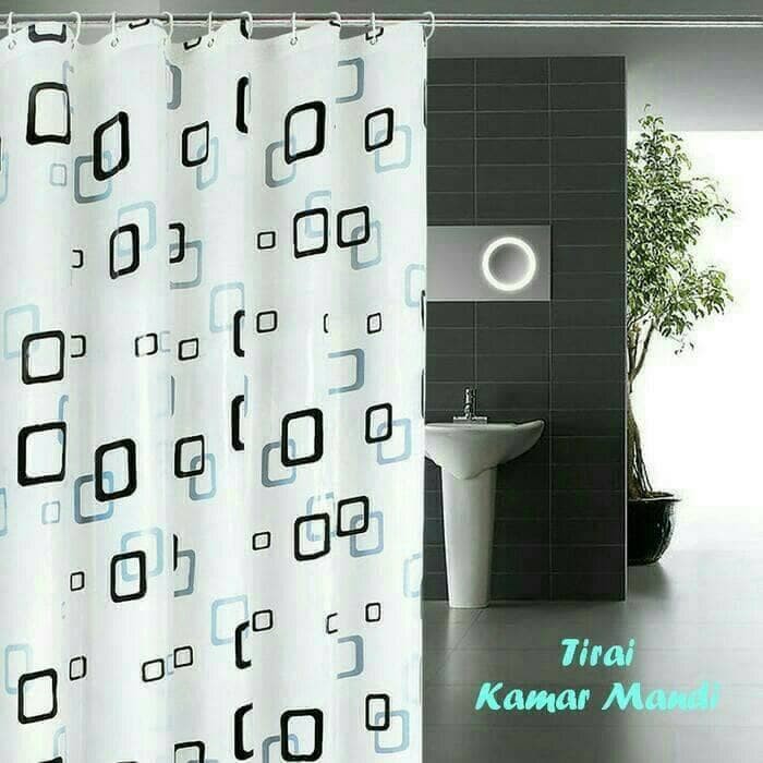 Kamar Tidur - Shower Curtain - Tirai Kamar Mandi Tirai/Korden Kamar Mandi Anti Air + Pengait Plastik