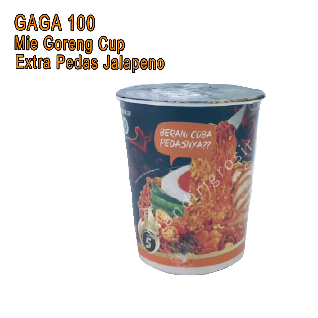 Mie Instan Cup *GAGA 100 * Ekstra Pedas * Goreng Jalapeno 75g