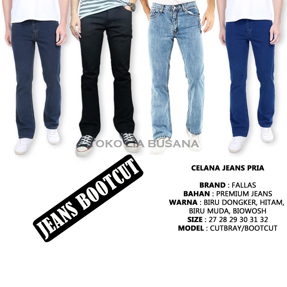 Promo Celana Jeans Bootcut Cutbray Pria Merek Fallas Premium Quality Bisa Tukar Size