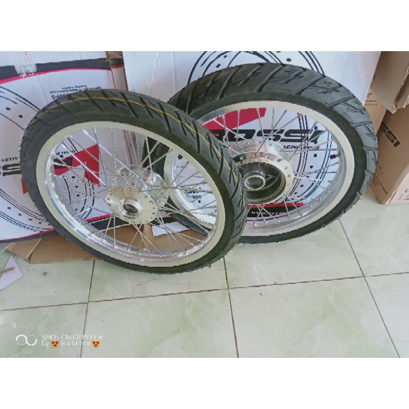 velg jari-jari Megapro Primus ring 17 x160/140 plus ban siap pasang