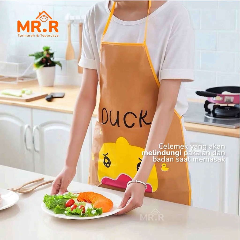 Celemek Masak Dapur Anti Air Dan Minyak Waterproof Bahan Apron Pelindung Memasak Karakter Kartun
