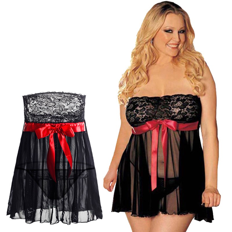 Lingerie Sexy G String Transparan Babydoll Teddies baju tidur A301