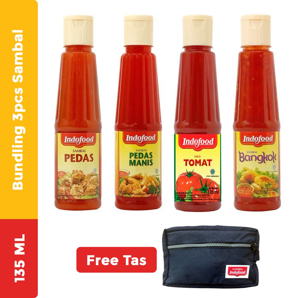 

PAKET BUNDLING 4 PCS SAMBAL INDOFOOD 135 ML + Free Pouch Sambal Indofood