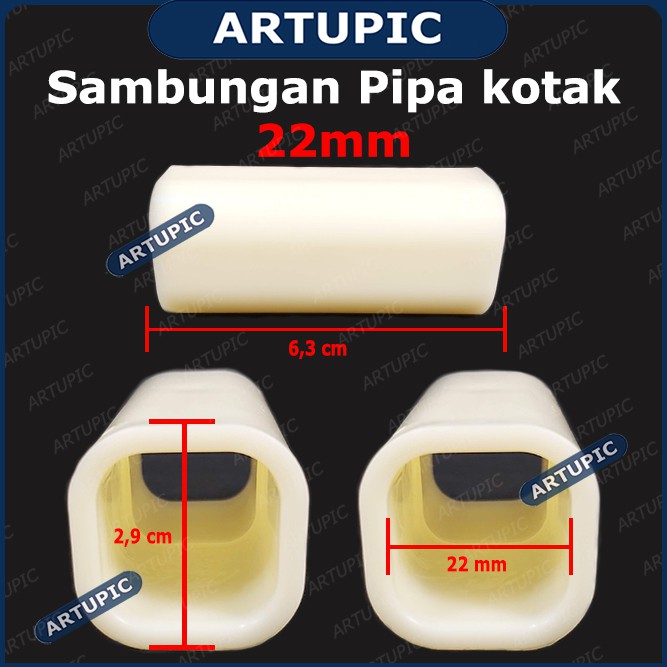 Sambungan Pipa Kotak 22 mm Plastik Konektor Pipe Kotak Kandang Ayam Petelur Pedaging Broiler ARTUPIC