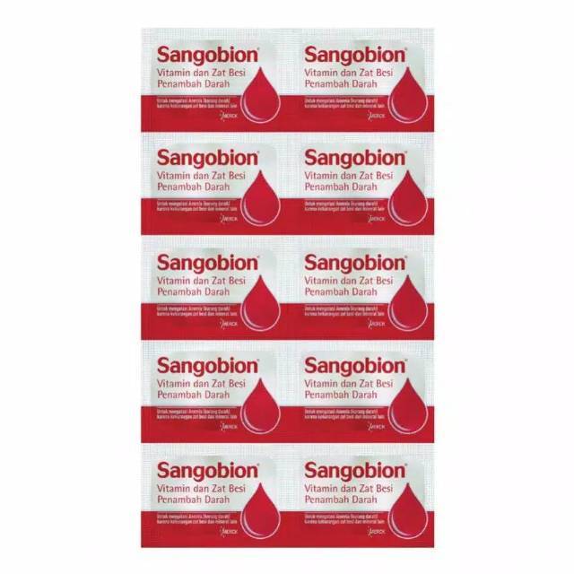 Sangobion Kapsul / Sakatonik Liver Kapsul - 1 Strip 10 Kapsul - Vitamin dan Zat Besi Penambah Darah