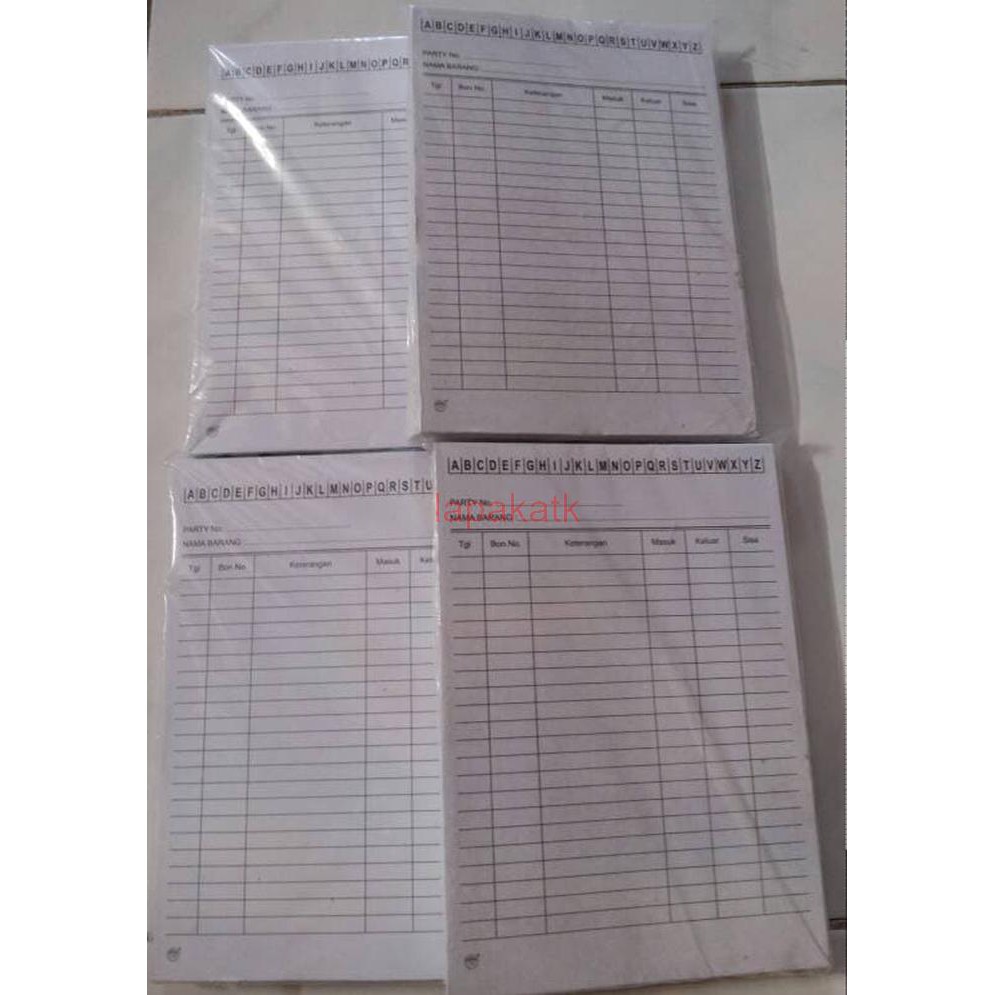 

Kartu stok persediaan kecil / Stock card kuarto ++++