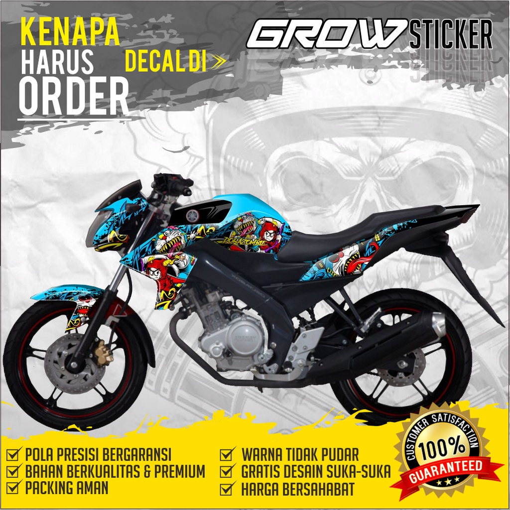613 DEKAL STIKER Variasi New Vixion Lighting DECAL STICKER Vixion NVL 04 DORAEMON ZOMBIE