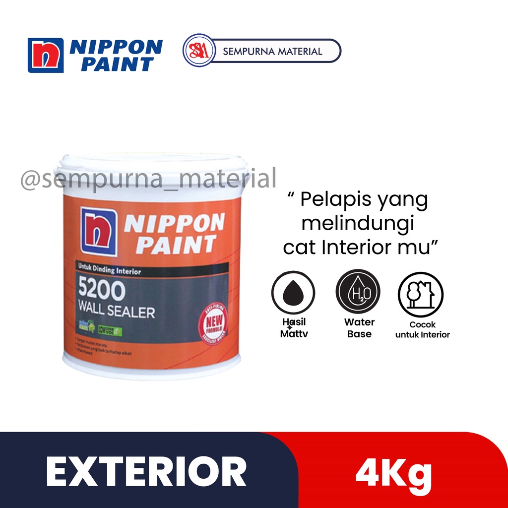 Cat Dasar Nippon Paint Wall Sealer 5200 4kg - putih