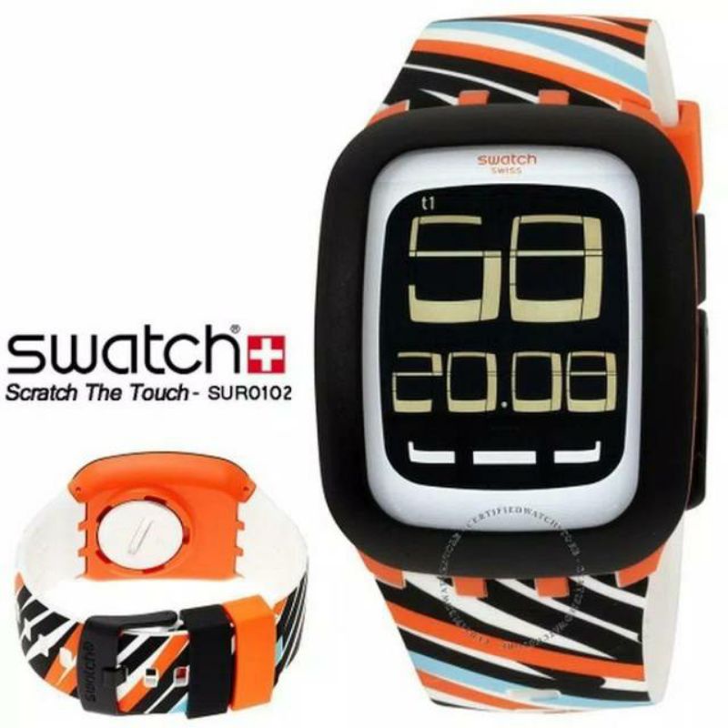 jam tangan swatch scratch the touch sur0102 Original Garansi Resmi