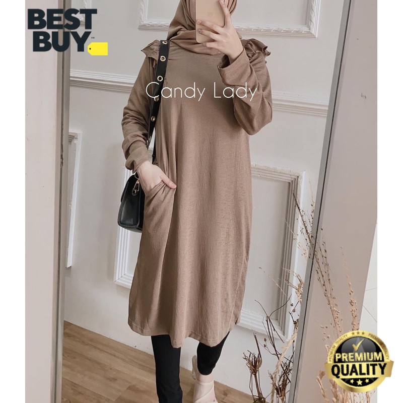 Tunik Terbaru Cenara Rempel Busui Wanita Baju Tunik Moscrepe Premium
