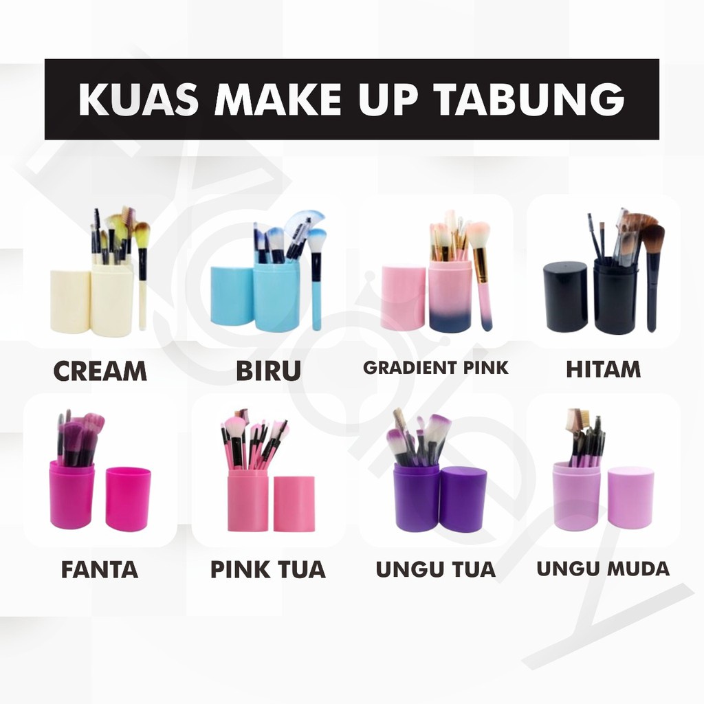 Set Kuas Make Up Tabung 12 in 1 / Make Up Tools / Alat Make Up Kecantikan Wajah / Brush Make up Set / Alat Rias Kuas Alat Make Up Kosmetik Tabung 12pcs Brush 12 Set In Tube Pro Rias MakeUp Import Murah AC 129