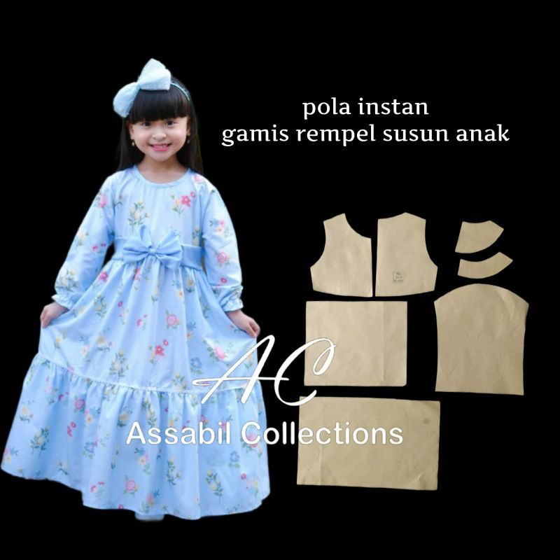 POLA GAMIS REMPEL SUSUN ANAK
