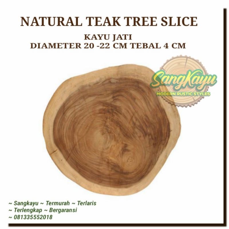 Talenan kayu jati asli 20-22 cm tebal 4 cm teak wood cutting board