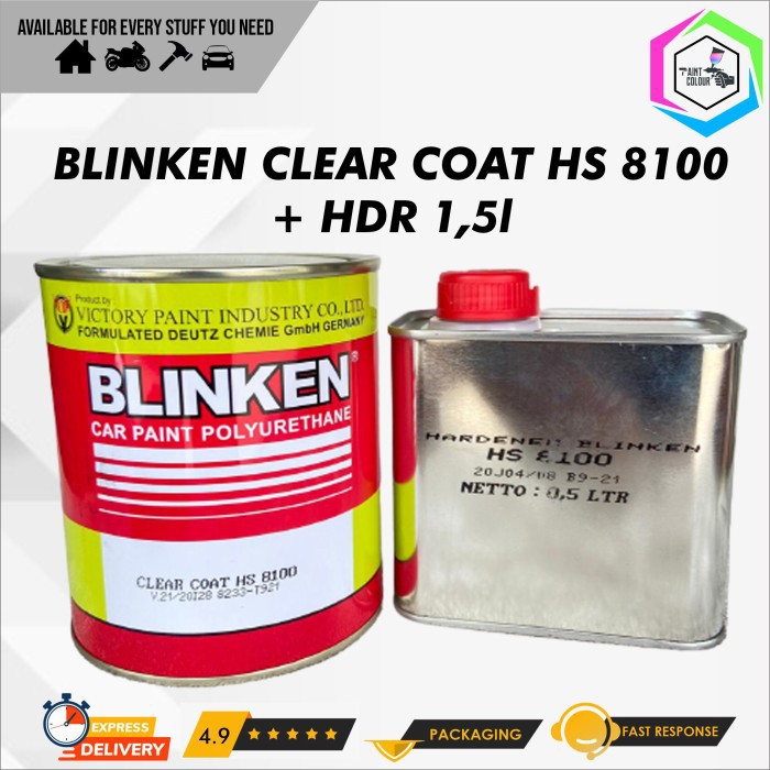 Clear Coat Blinken HS 8100 + Hardener 1,5L Pernis Clearcoat Vernish