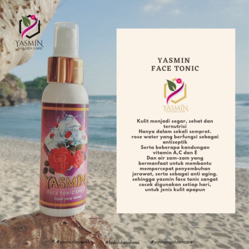 Face Tonic Spray Yasmin Herbal Non Alkohol 100ml - Melembabkan dan Menutrisi Kulit - Penyegar Kulit Wajah - Facial Mist