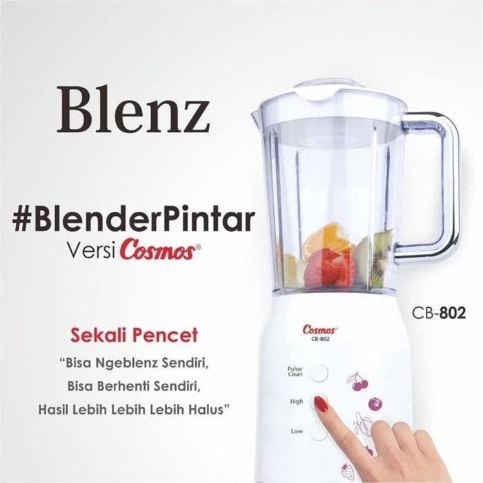 Blender Cosmos Blenz Komplit 4 IN 1 Kapasitas 1.2 Liter Plastik CB 802 / CB802 / CB-802