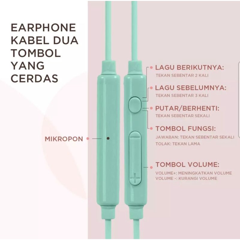 HEADSET MINISO KABEL EAEBUDS IN EAR HEADPHONE KLASIK ORIGINAL MINISO